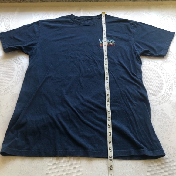 Vans Of The Wall Men’s Size M Blue T-Shirt Short Sleeves Logo Print Casual Tee - Picture 7 of 12